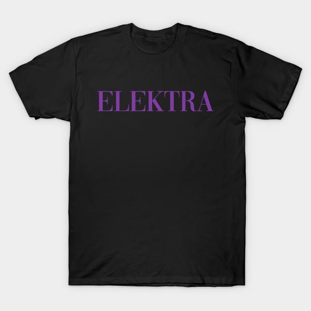 Elektra - Pose - Purple T-Shirt by deanbeckton